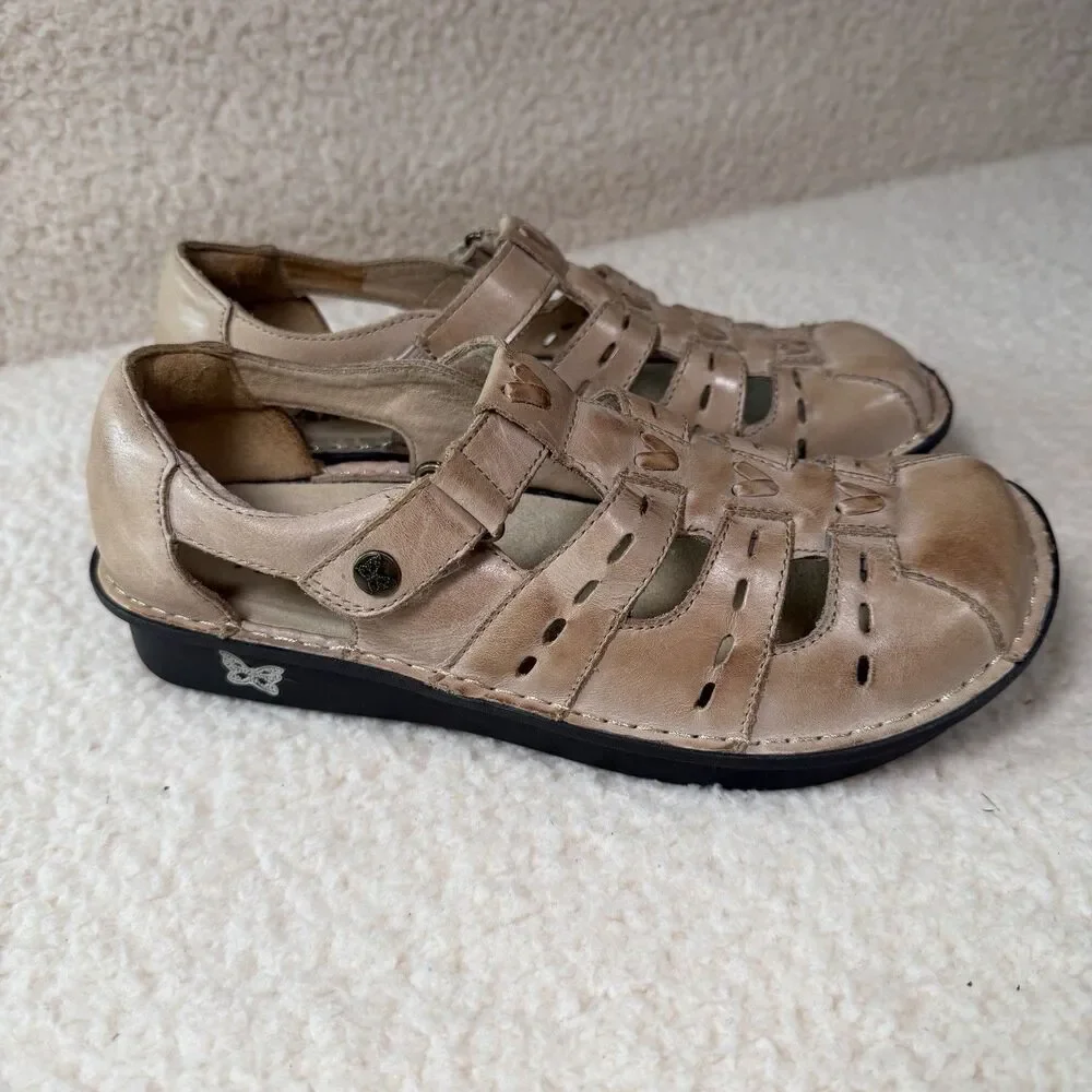 Alegria Women's Tan Leather Fisherman Clog Size 38 (US 7) Flaw